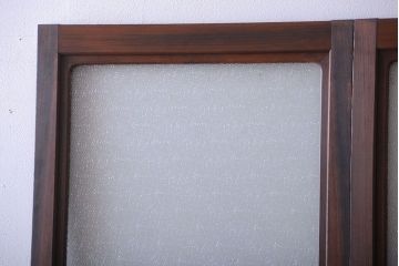 和製アンティーク　ダイヤガラス入り!レトロな幅の狭いガラス戸2枚セット