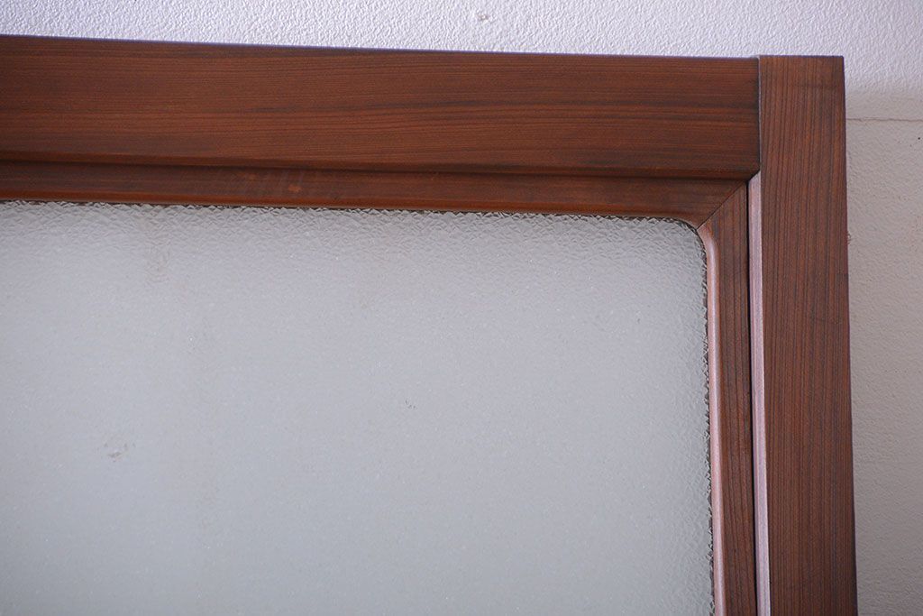 和製アンティーク　ダイヤガラス入り!レトロな幅の狭いガラス戸2枚セット