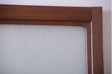 和製アンティーク　ダイヤガラス入り!レトロな幅の狭いガラス戸2枚セット