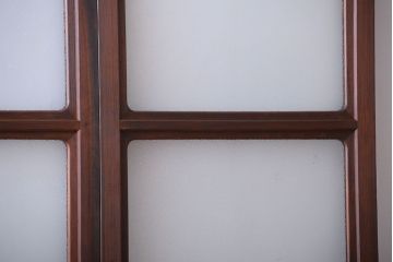 和製アンティーク　ダイヤガラス入り!レトロな幅の狭いガラス戸2枚セット