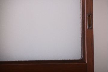 和製アンティーク　ダイヤガラス入り!レトロな幅の狭いガラス戸2枚セット