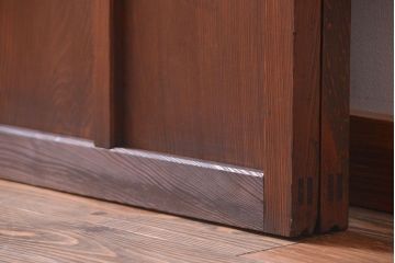 和製アンティーク　ダイヤガラス入り!レトロな幅の狭いガラス戸2枚セット