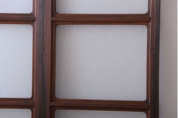 和製アンティーク　ダイヤガラス入り!レトロな幅の狭いガラス戸2枚セット