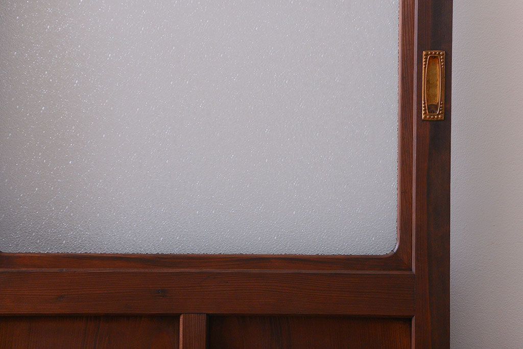 和製アンティーク　ダイヤガラス入り!レトロな幅の狭いガラス戸2枚セット