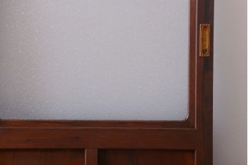 和製アンティーク　ダイヤガラス入り!レトロな幅の狭いガラス戸2枚セット