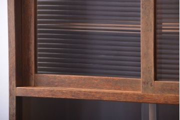 レトロ家具　和製アンティーク　背のたかいレトロな作業台付きカップボード(食器棚)