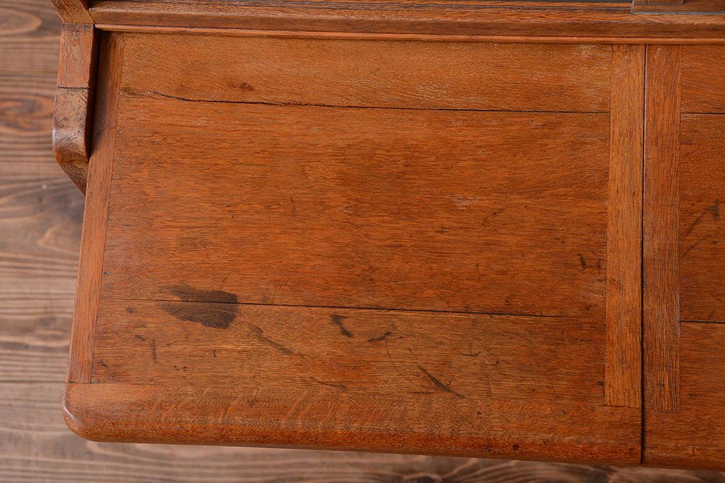 レトロ家具　和製アンティーク　背のたかいレトロな作業台付きカップボード(食器棚)