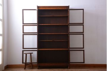 アンティーク家具　イギリスアンティーク　上質なオーク材の高級スタッキングブックケース
