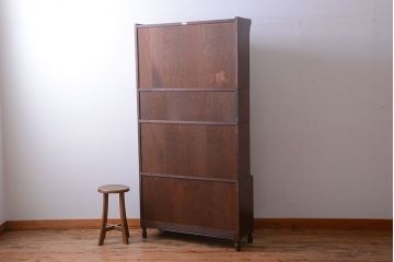 アンティーク家具　イギリスアンティーク　上質なオーク材の高級スタッキングブックケース