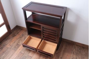 中古　北海道民芸家具　#105　茶箪笥(茶棚・飾り棚)(定価約17万円)
