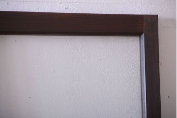 アンティーク　古い木のシンプルでおしゃれなガラス戸2枚セット