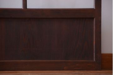 アンティーク　古い木のシンプルでおしゃれなガラス戸2枚セット