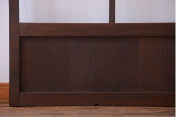 アンティーク　古い木のシンプルでおしゃれなガラス戸2枚セット