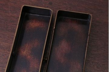 アンティーク雑貨　アンティーク　梅花の図・蒔絵文箱(漆器、梨地)