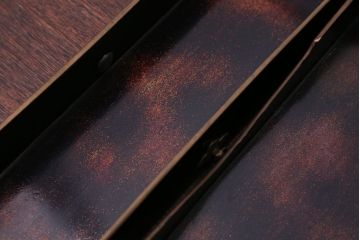 アンティーク雑貨　アンティーク　梅花の図・蒔絵文箱(漆器、梨地)