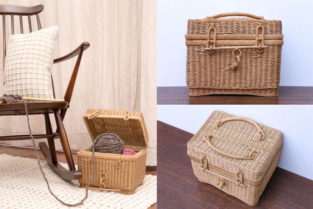 アンティーク雑貨　アンティーク　レトロでかわいいバスケット(2)