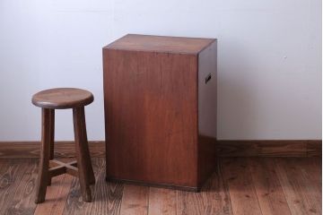 アンティーク家具　アンティーク　木製の蛇腹シャッター付小引き出し