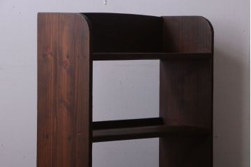 アンティーク家具　和製アンティーク　小振りでシンプルな古い木製の本棚(1)