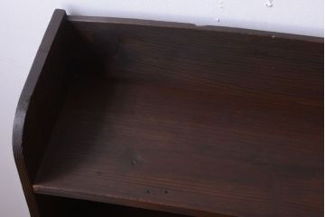 アンティーク家具　和製アンティーク　小振りでシンプルな古い木製の本棚(1)