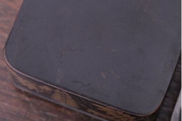 アンティーク雑貨　和製アンティーク　江戸〜明治時代　金蒔絵錫縁小箱(香合?)