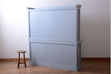 アンティーク家具　アンティーク　ダイヤガラス入り!おしゃれな大きい食器棚(戸棚)