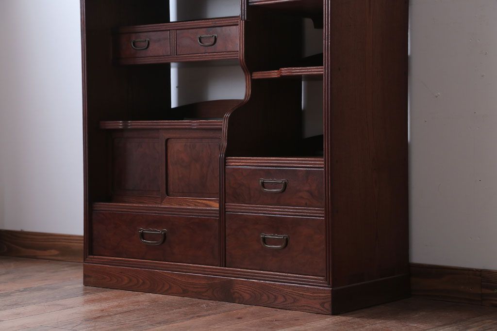 アンティーク家具　和製アンティーク　総桑材!上品な高級収納棚