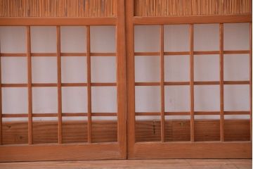 古民具・骨董　風情あるアンティーク簾戸(簀戸、葦戸)4枚セット