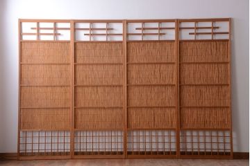 古民具・骨董　風情あるアンティーク簾戸(簀戸、葦戸)4枚セット