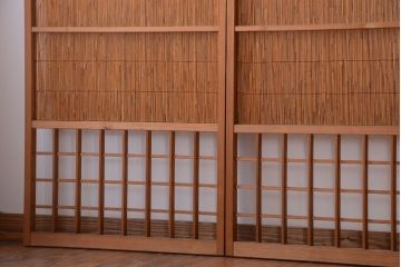 古民具・骨董　風情あるアンティーク簾戸(簀戸、葦戸)4枚セット