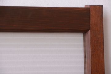 和製アンティーク　モールガラス入り!シンプルなガラス戸2枚セット