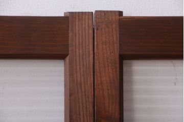 和製アンティーク　モールガラス入り!シンプルなガラス戸2枚セット