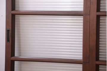 和製アンティーク　モールガラス入り!シンプルなガラス戸2枚セット