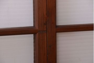 和製アンティーク　モールガラス入り!シンプルなガラス戸2枚セット