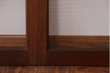 和製アンティーク　モールガラス入り!シンプルなガラス戸2枚セット