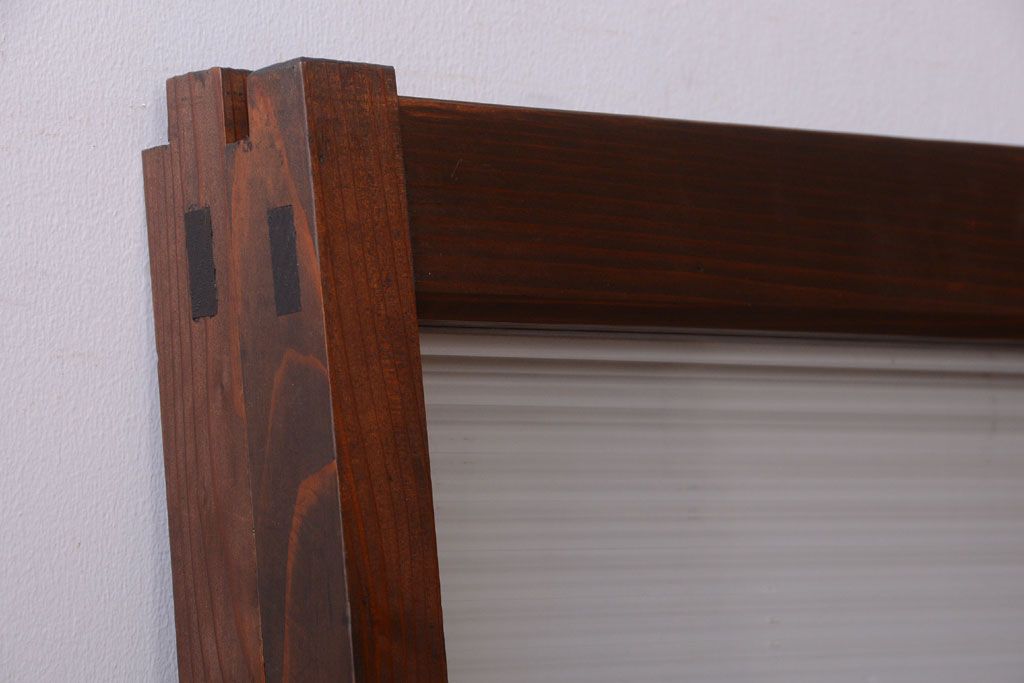 和製アンティーク　モールガラス入り!シンプルなガラス戸2枚セット