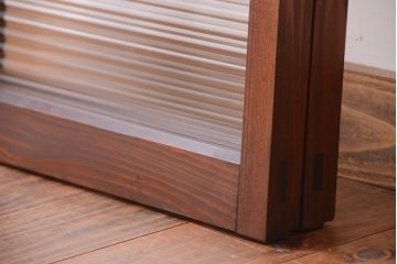 和製アンティーク　モールガラス入り!シンプルなガラス戸2枚セット