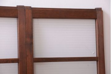 和製アンティーク　モールガラス入り!シンプルなガラス戸2枚セット