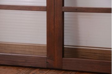 和製アンティーク　モールガラス入り!シンプルなガラス戸2枚セット