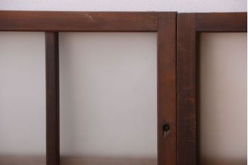 和製アンティーク　珍しいサイズ!横長のすりガラス引き戸2枚セット(1)