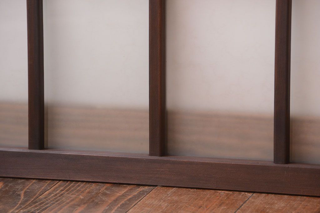 和製アンティーク　珍しいサイズ!横長のすりガラス引き戸2枚セット(1)