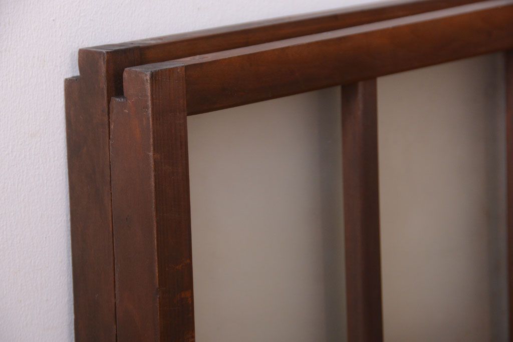 和製アンティーク　珍しいサイズ!横長のすりガラス引き戸2枚セット(1)