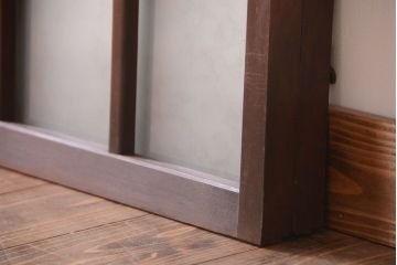 和製アンティーク　珍しいサイズ!横長のすりガラス引き戸2枚セット(1)