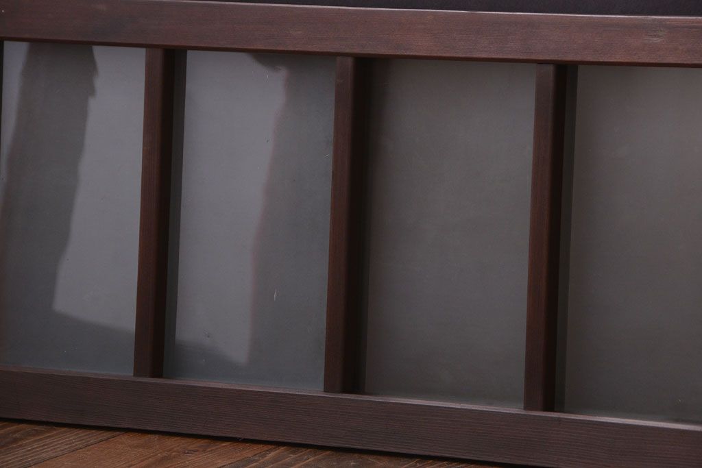 和製アンティーク　珍しいサイズ!横長のすりガラス引き戸2枚セット(2)