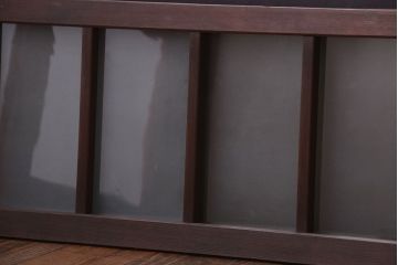 和製アンティーク　珍しいサイズ!横長のすりガラス引き戸2枚セット(2)