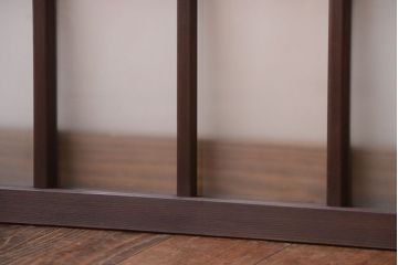 和製アンティーク　珍しいサイズ!横長のすりガラス引き戸2枚セット(2)