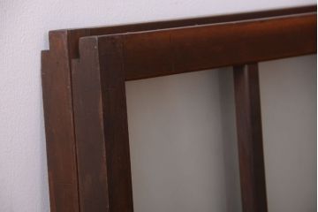 和製アンティーク　珍しいサイズ!横長のすりガラス引き戸2枚セット(2)