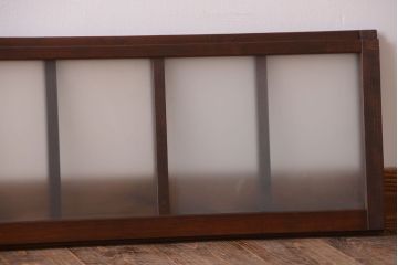 和製アンティーク　珍しいサイズ!横長のすりガラス引き戸2枚セット(2)