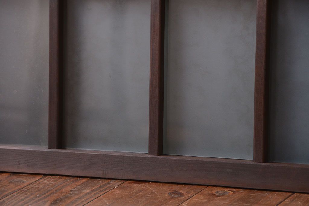 和製アンティーク　珍しいサイズ!横長のすりガラス引き戸