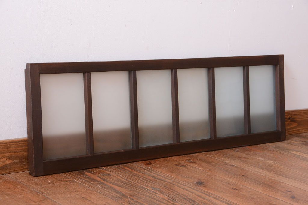 和製アンティーク　珍しいサイズ!横長のすりガラス引き戸