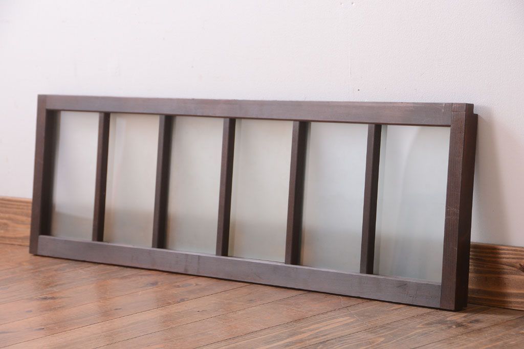 和製アンティーク　珍しいサイズ!横長のすりガラス引き戸